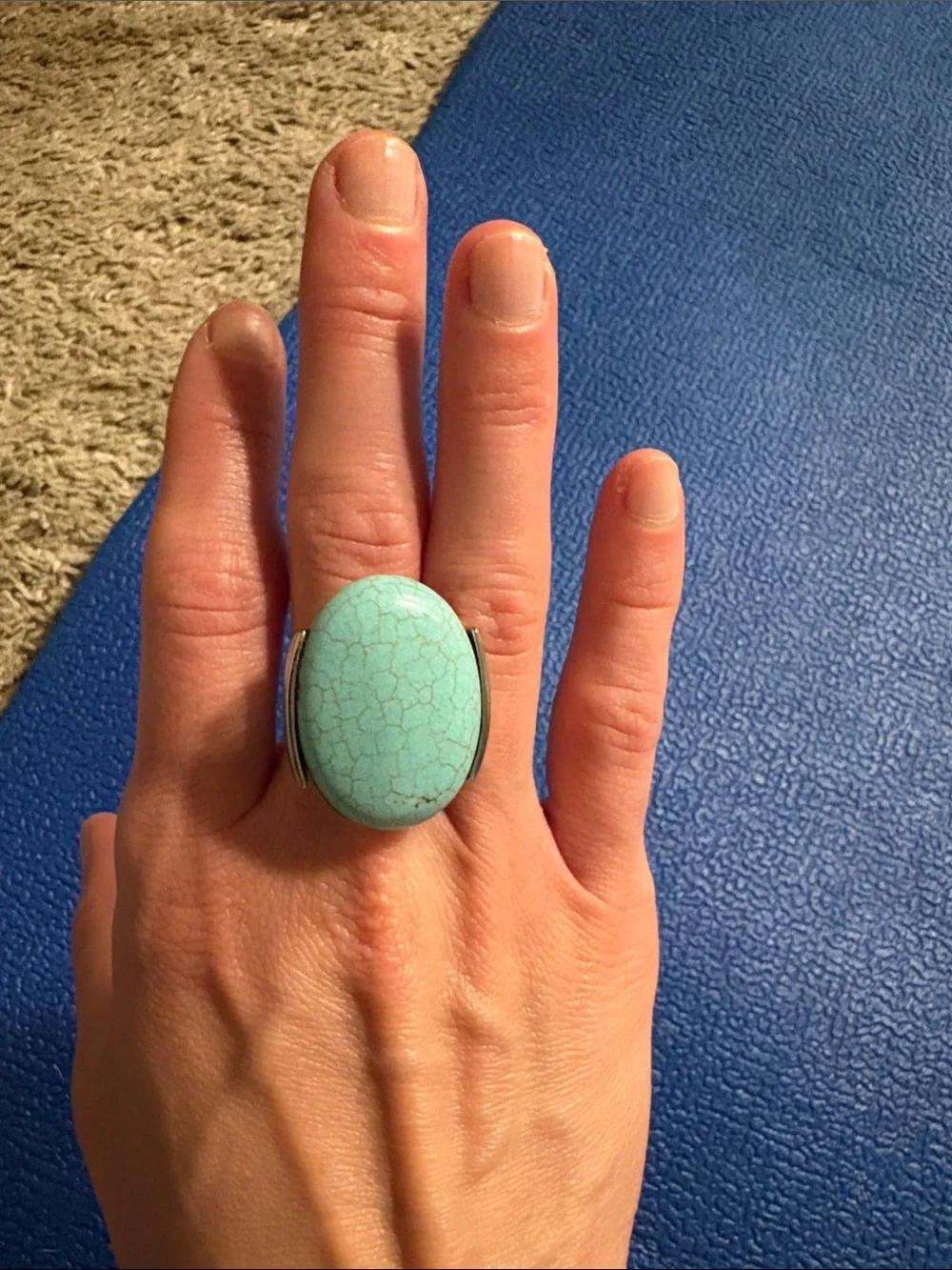 Turquoise Oval cocktail Ring
